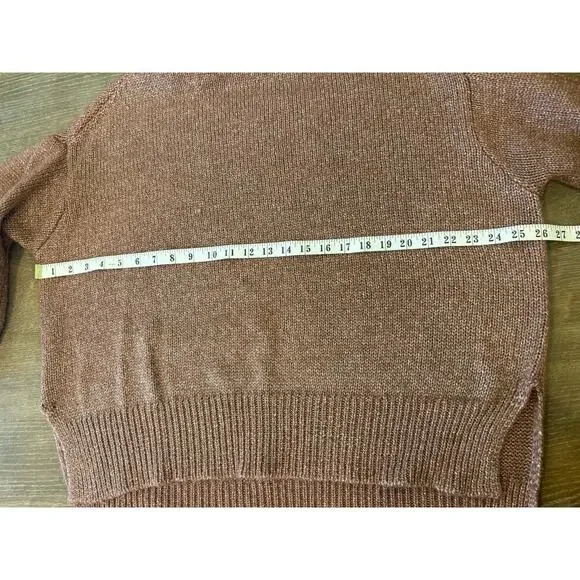 AVA + VIV Sparkle Sweater Puff Sleeve size 2X XXL Rust Orange Brown - Picture 6 of 7